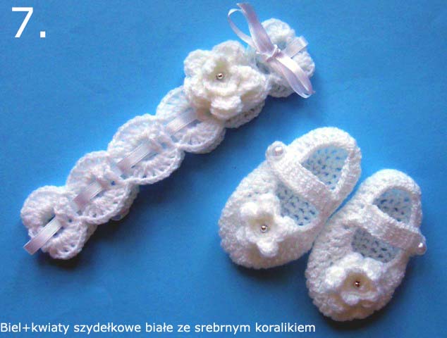 BUCIKI+OPASKA szydełkowe prezent narodziny wiosna Rodzaj zapięcia Inne