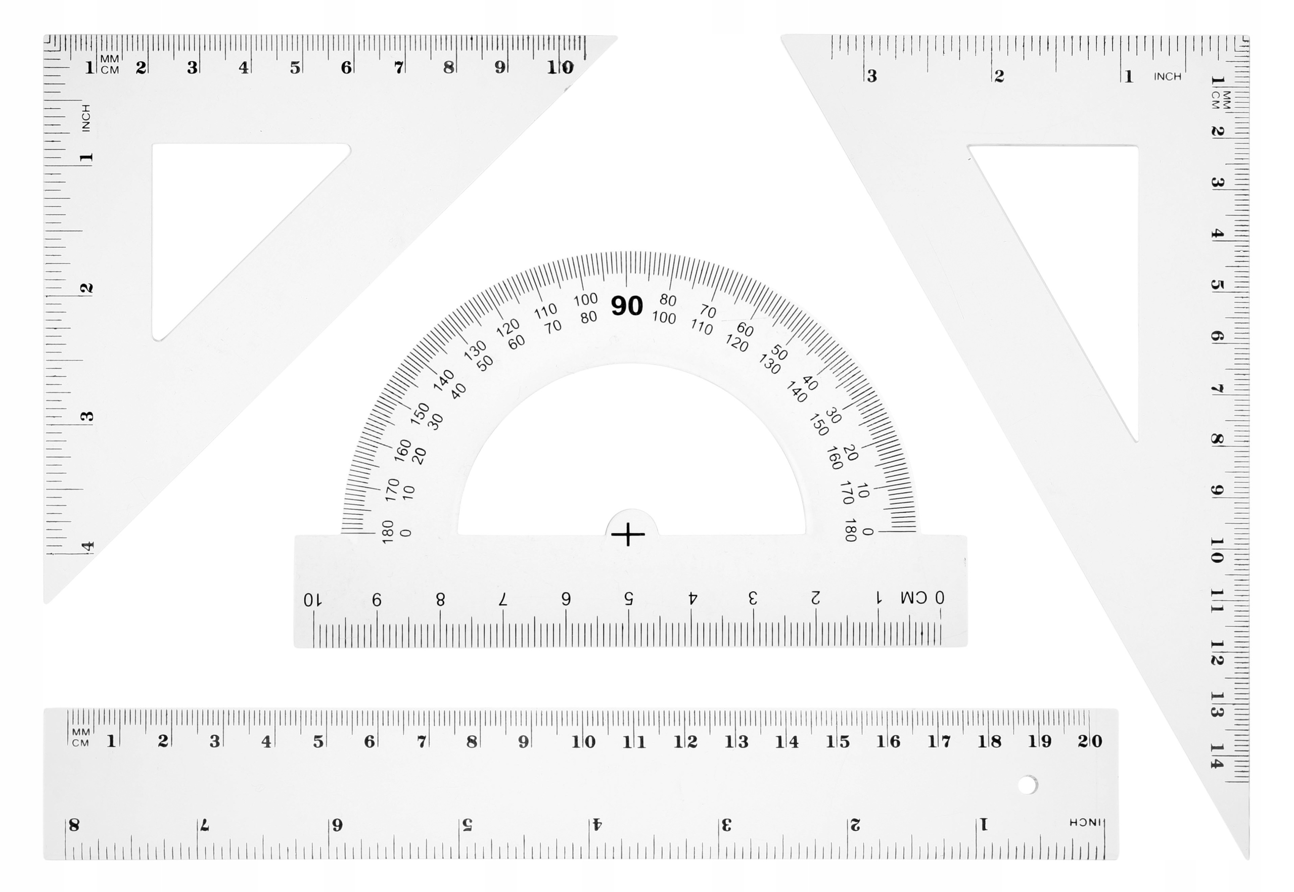 

Zestaw geometryczny z linijką 20cm Tetis BL001-BK