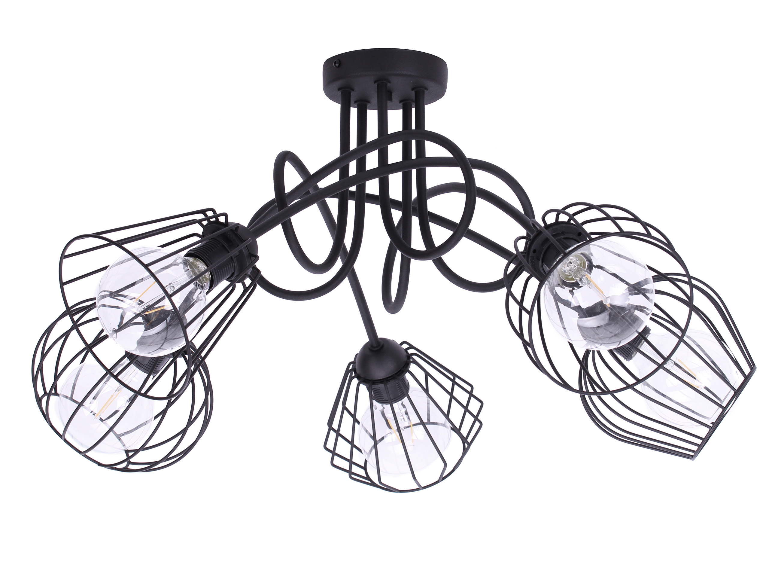 Závesná Stropná Lampa Luster Loft Čierna Moderná Retro Do Obývačky