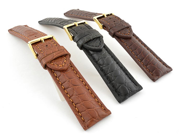 Pásek Z Krokodýlí Kůže 18 20 22 24 MM