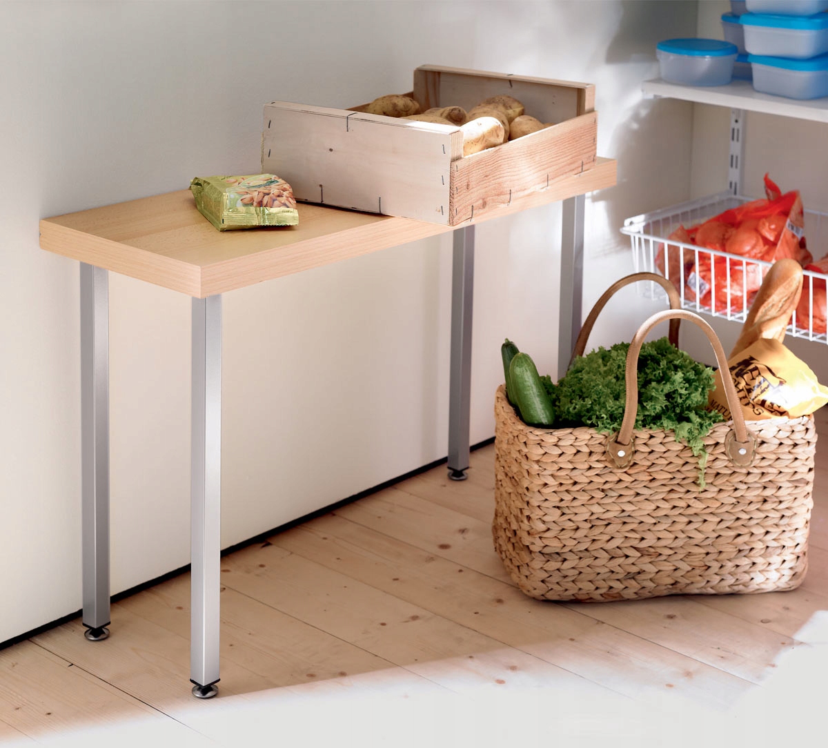 NOGI DO STOŁU NOGA MEBLOWA KWADRATOWA CHROM 80CM Marka Element System