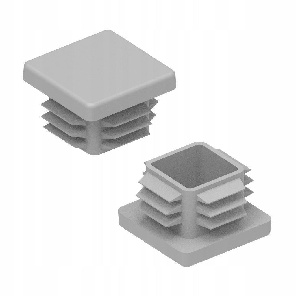 25x25 ZAŚLEPKI DO PROFILI - 100 SZT. SZARE Wysokość 0.018 m