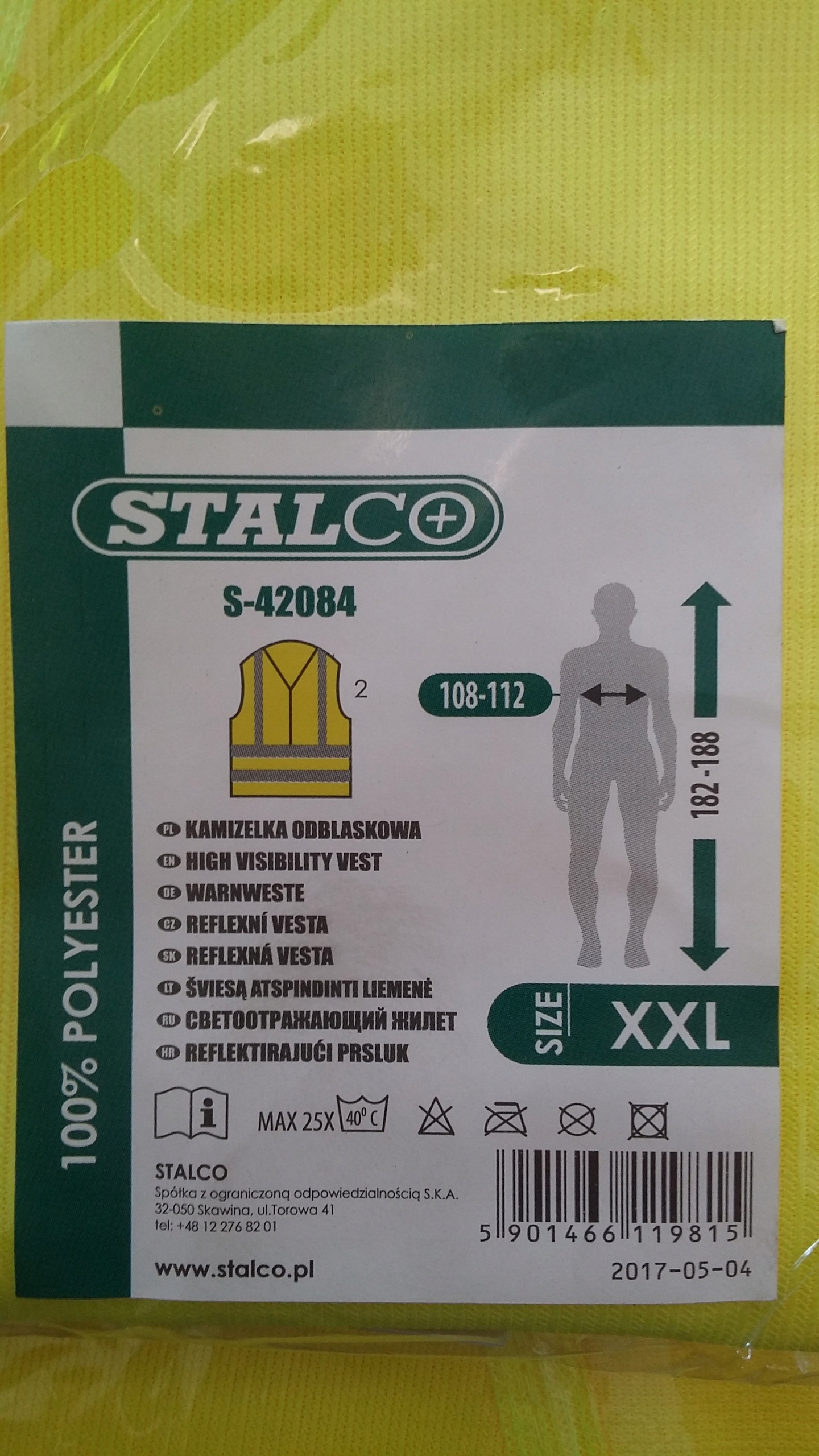 KAMIZELKA ODBLASKOWA ROZ. XXL STALCO S-42084 Marka Stalco