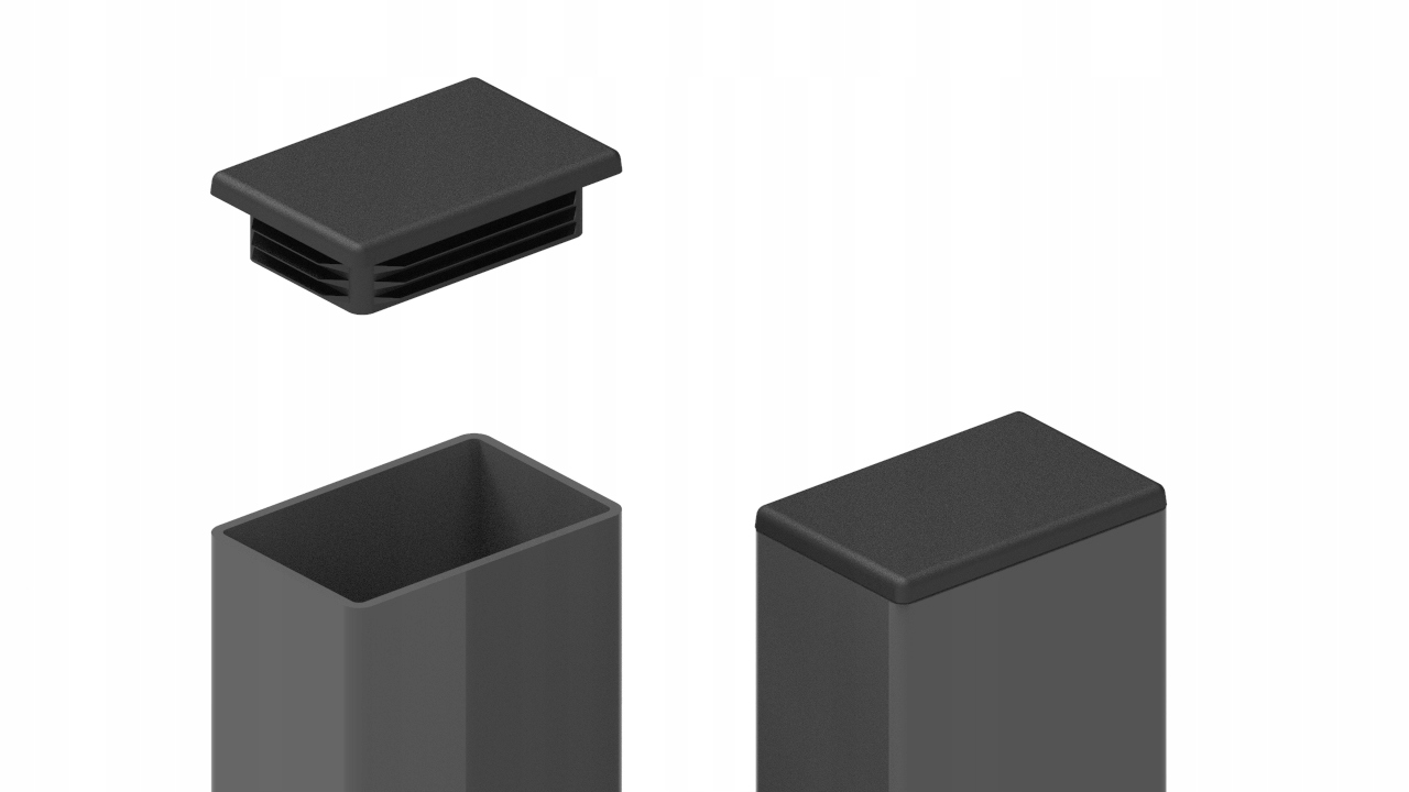120x60 ZAŚLEPKI DO PROFILI - 1 SZT. CZARNE Materiał inny