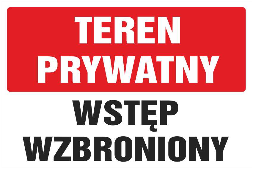 

Tabliczka Teren Prywatny 20x30 Pcv 5mm