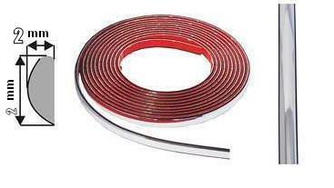 LISTWA LISTWY CHROM 2 mm TAŚMA CHROMOWA,OZDOBNA Producent Jacky