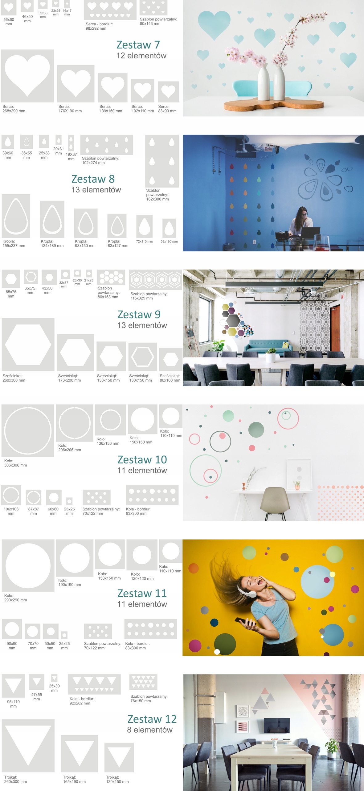 SZABLONY MALARSKIE WIELOROTNE 15 szt. - CHMURKI Rodzaj szablon
