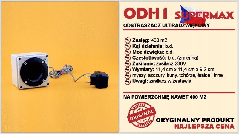 ODH1 SUPERMAX odstraszacz na MYSZY SZCZURY KUNY Применение против куниц мышей и крыс диких животных Другое применение
