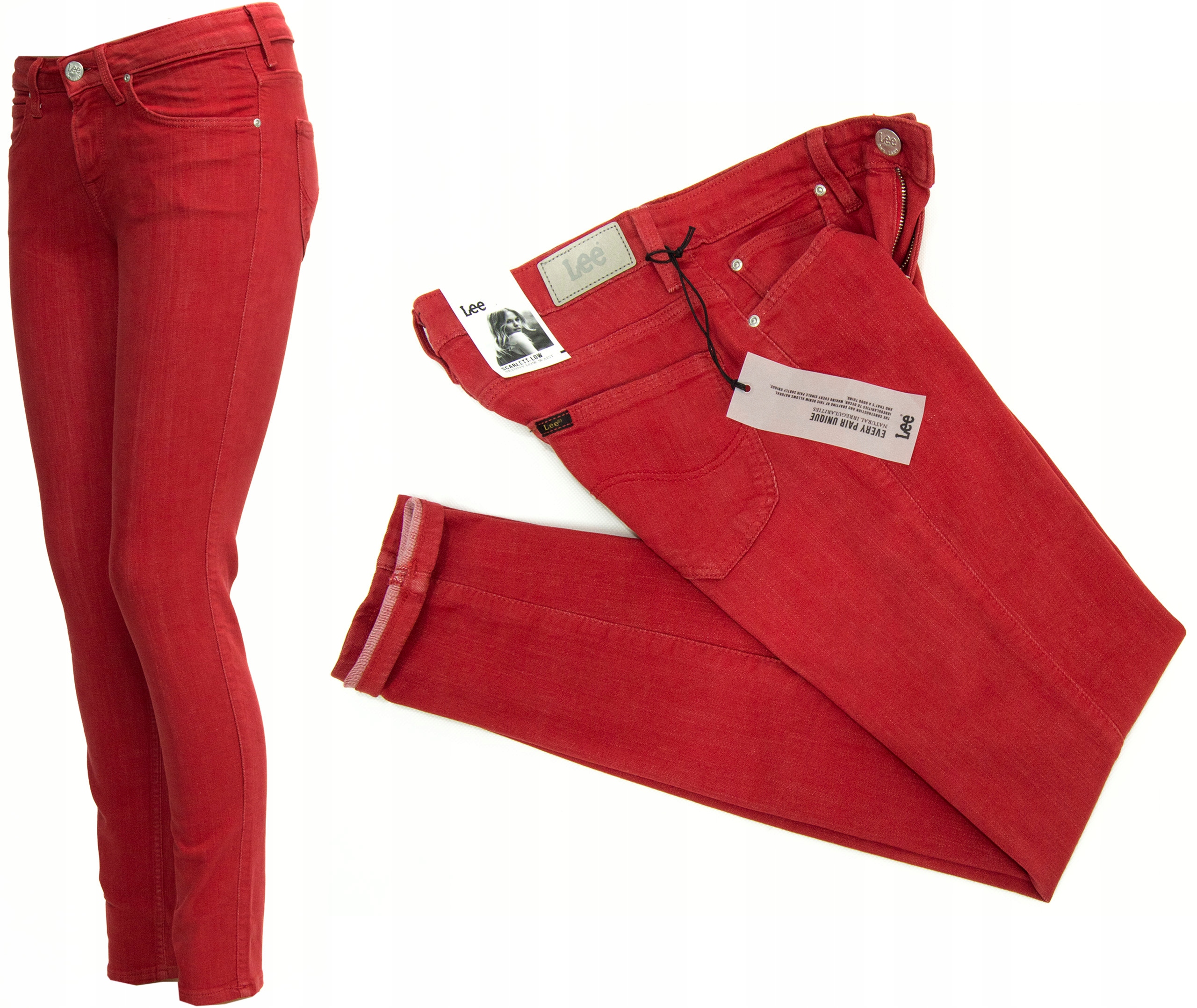 Lee Scarlett Pop Red džíny kalhoty Skinny W25 L31