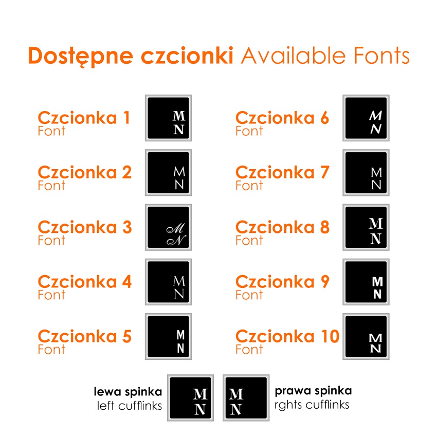 Modne spinki do mankietów z grawerem na Onyksie Materiał srebro