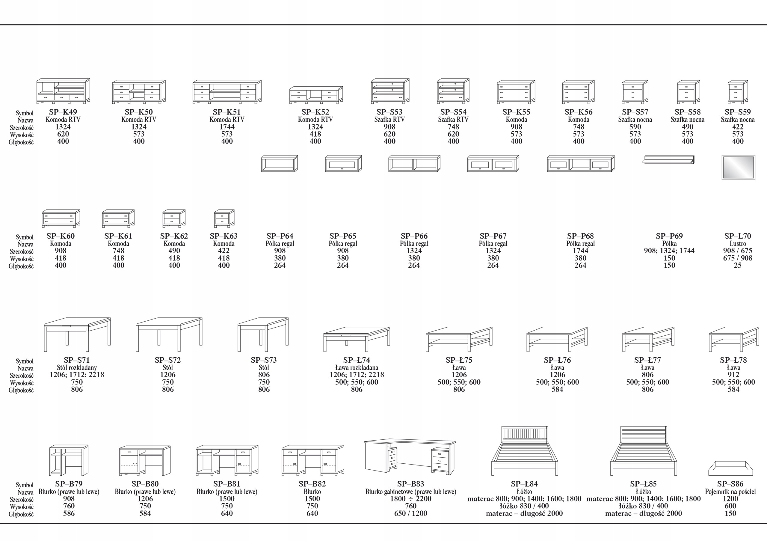 Regał Palermo SP-R44 Dąb bielony 2x50 MEBLOLAND Szerokość mebla 59 cm