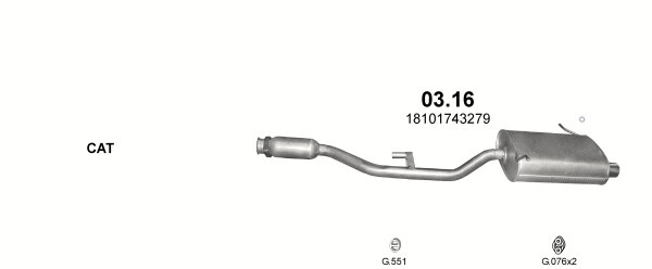 Tłumik BMW Z3 з lat 95 - 00r . poj . 1 , 8 + 1 , 9 + 2 , 8 Номер каталозі запчастини 03 . 16 foto 0