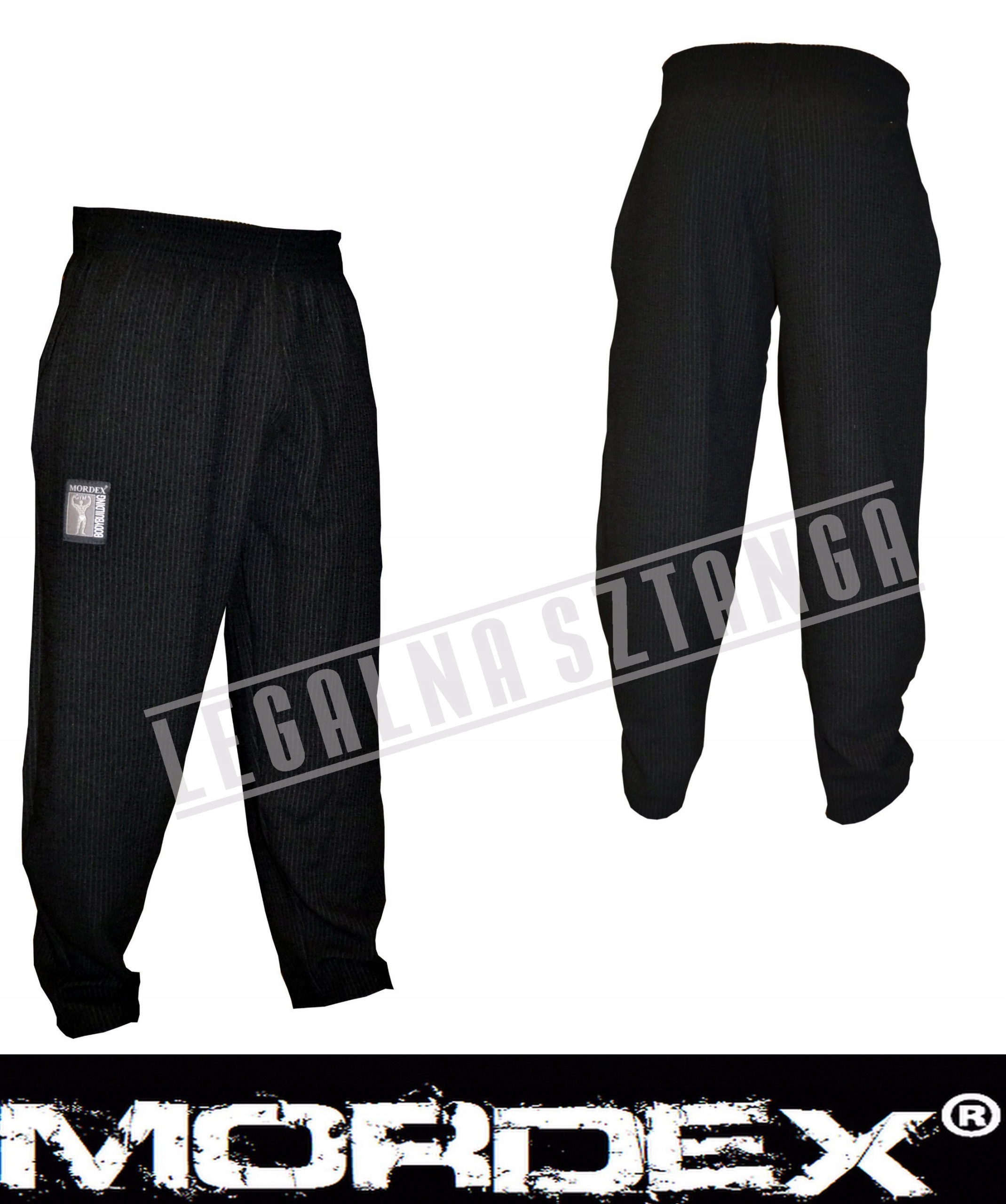 Spodnie prążkowane MORDEX czarne XXL YORK Kolor dominujący czarny