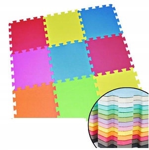 PUZZLE PIANKOWE JEDNOKOLOROWE DUŻE MIX 10 sz KOLOR Materiał Pianka
