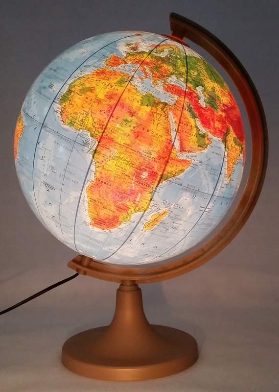 Globus 32 cm PODŚWIETLANY 2w1 320 STREFY APLIKACJA - Polski producent LED Bohater brak