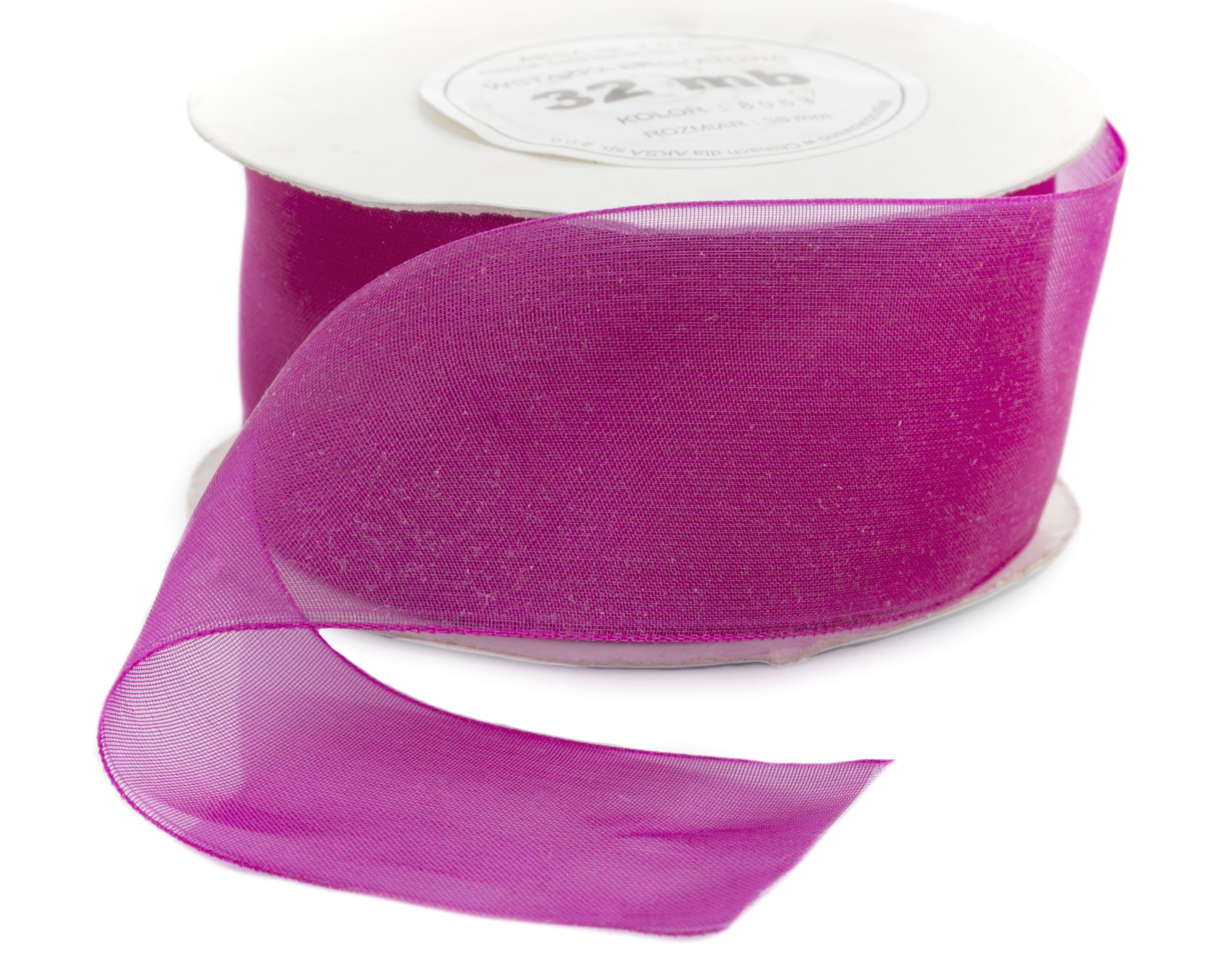 

Tasiemka Szyfonowa Fuksja Wstążka Organza 38mm 053