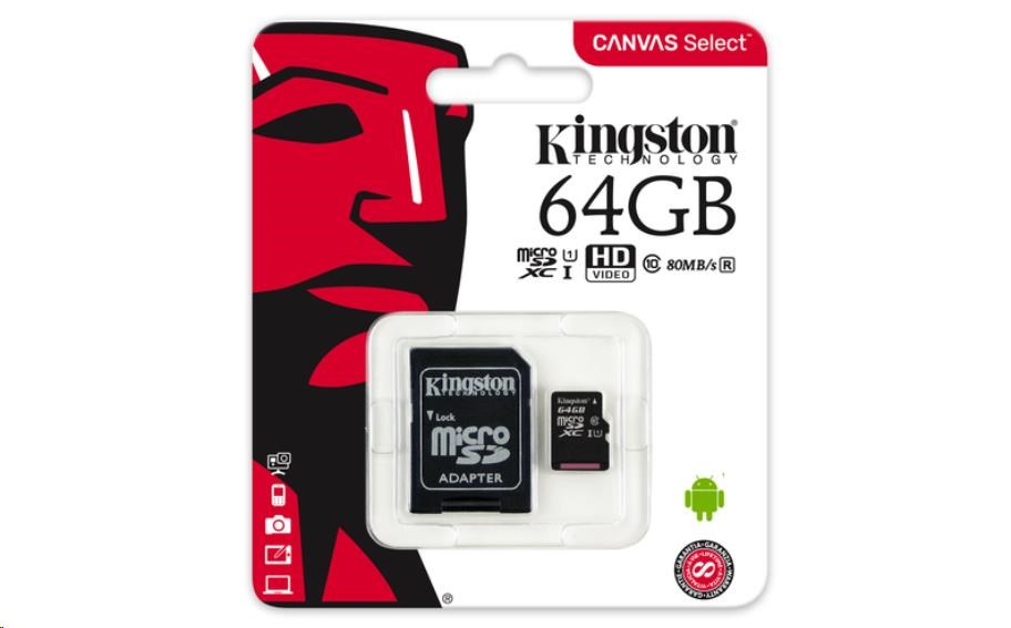 Karta pamięci KINGSTON 64GB SDXC micro SD CL10 UHS Producent Kingston