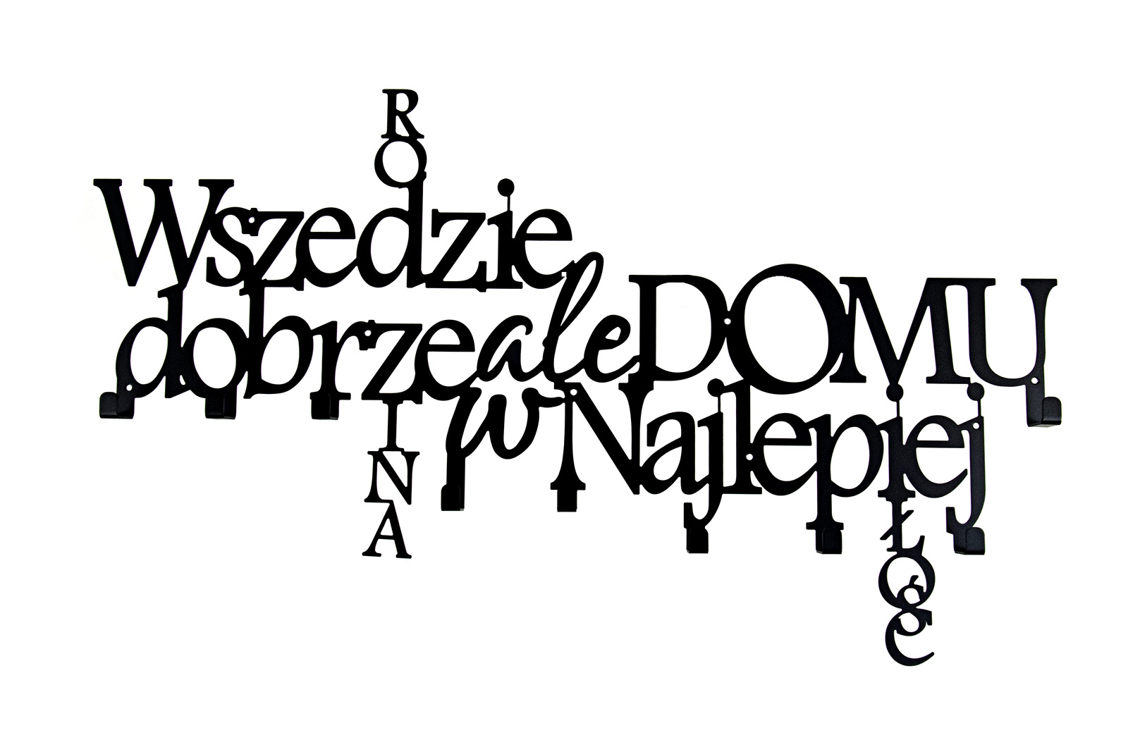 

Wieszak ścienny na ubrania klucze Wszędzie dobrze