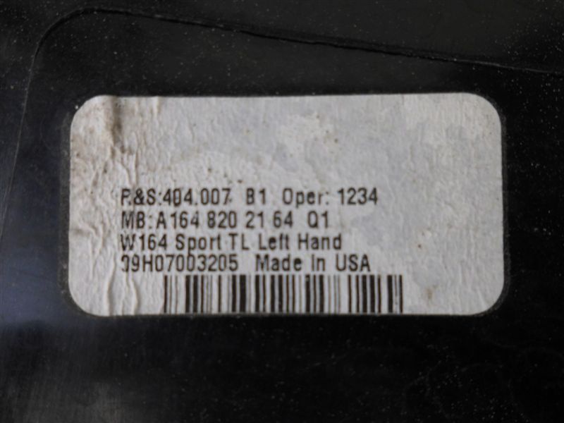 light left rear rear part MERCEDES ML 164