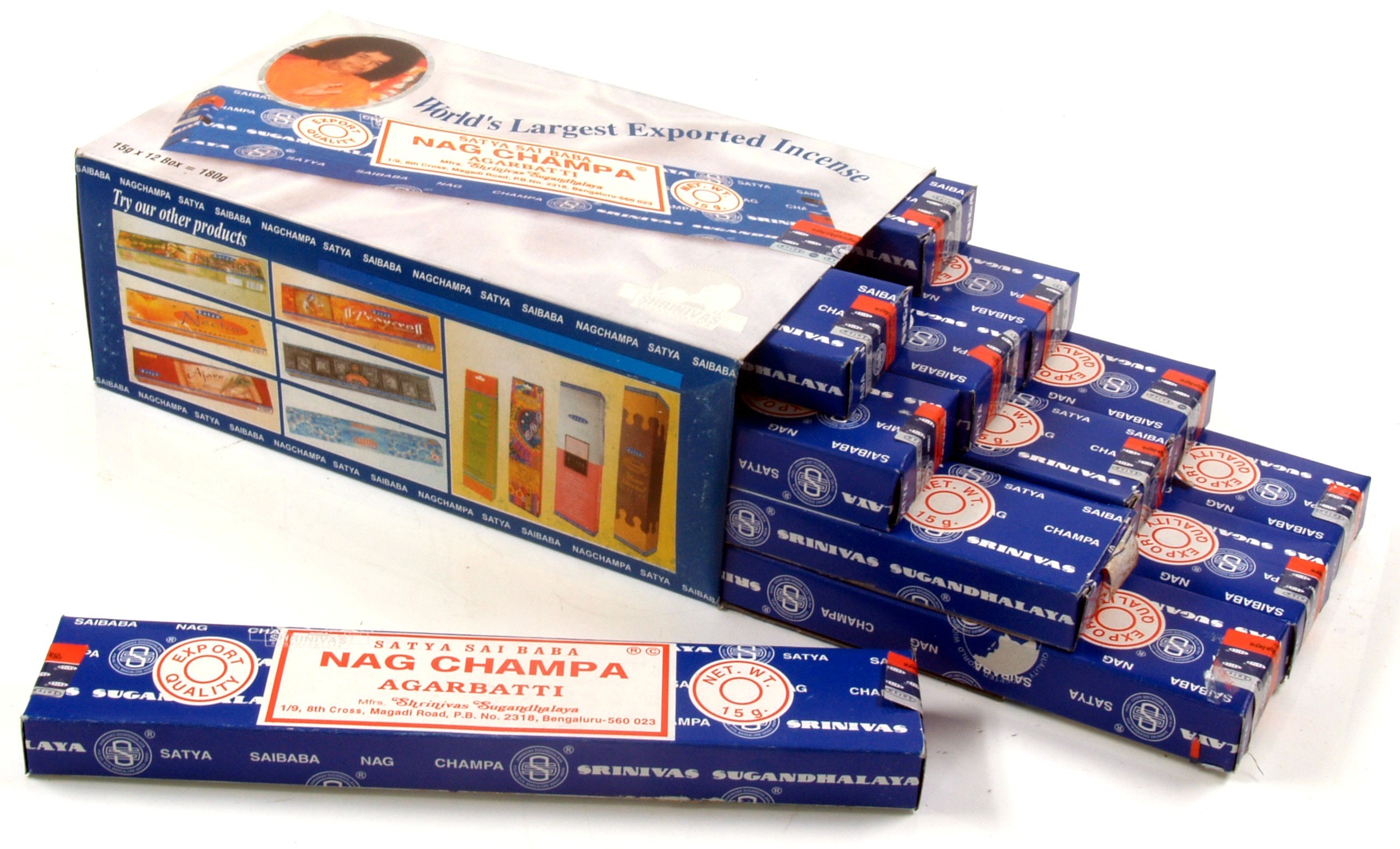 

Kadzidełka Nag Champa Sai Baba 180g Satya Pyłkowe