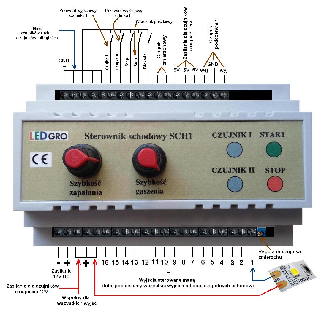 Schodowy sterownik oświetlenia Kod producenta SCH1