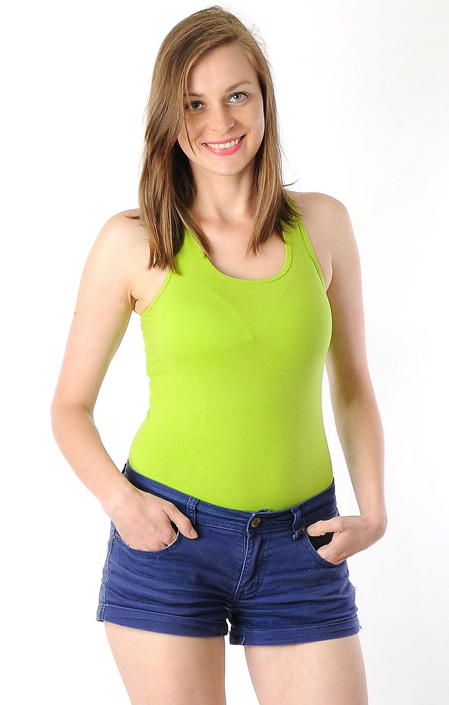 BOKSERKA DAMSKA SPORTOWA BLUZKA LAEMI 457 SELEDYN Fason bokserka