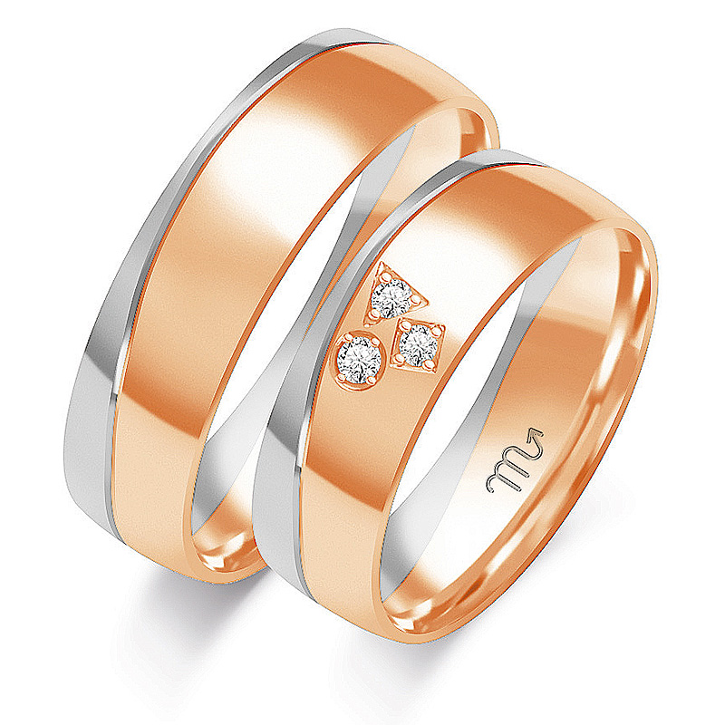 Zlaté snubní prsteny Premium Model OE-276CB