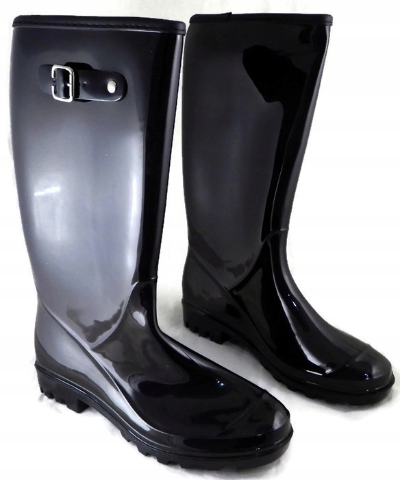 STYLOWE ELASTYCZNE GUMOWCE KALOSZE LAKIERKI