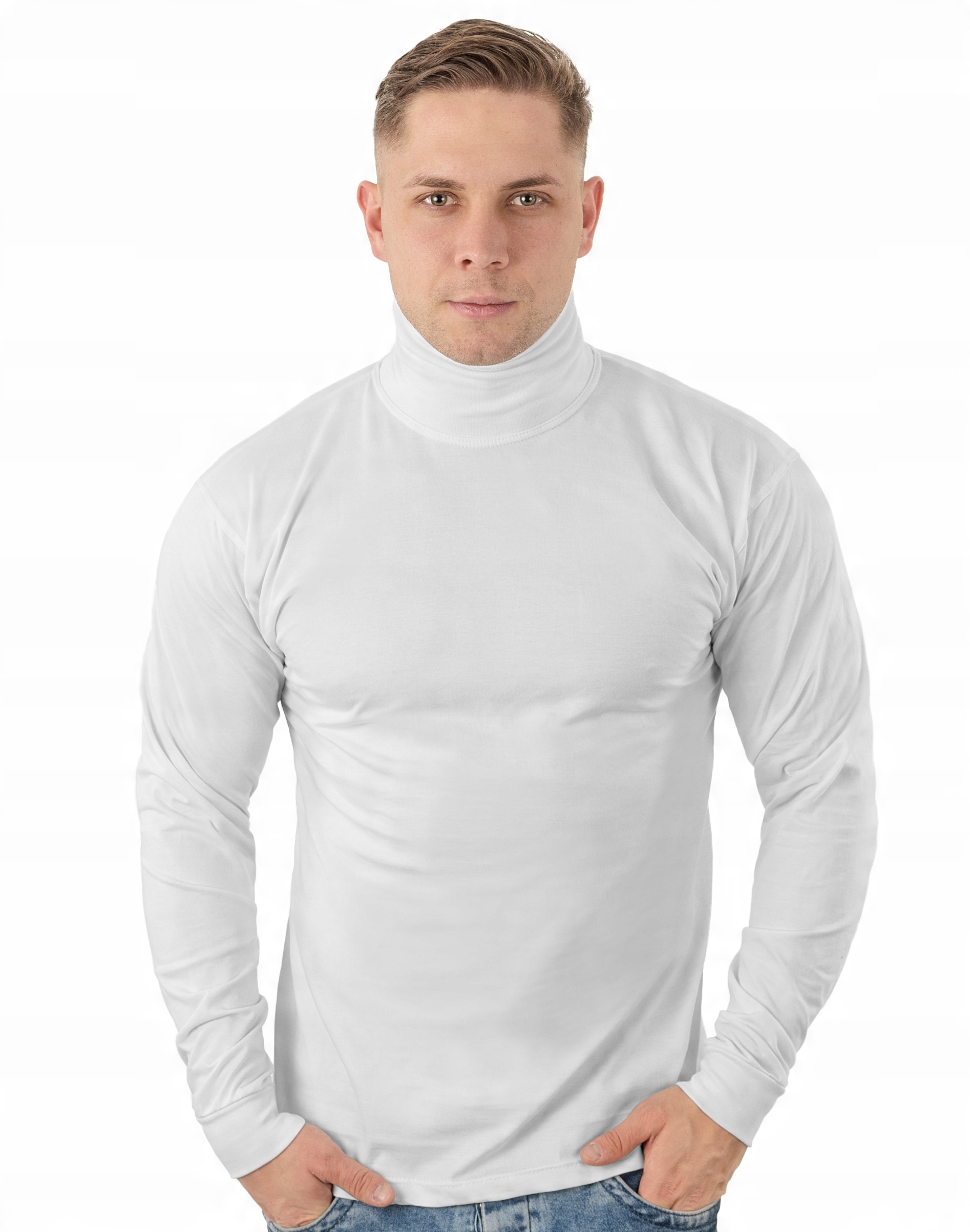 

Sweter Golf Męski Golfy Wxm r M biały