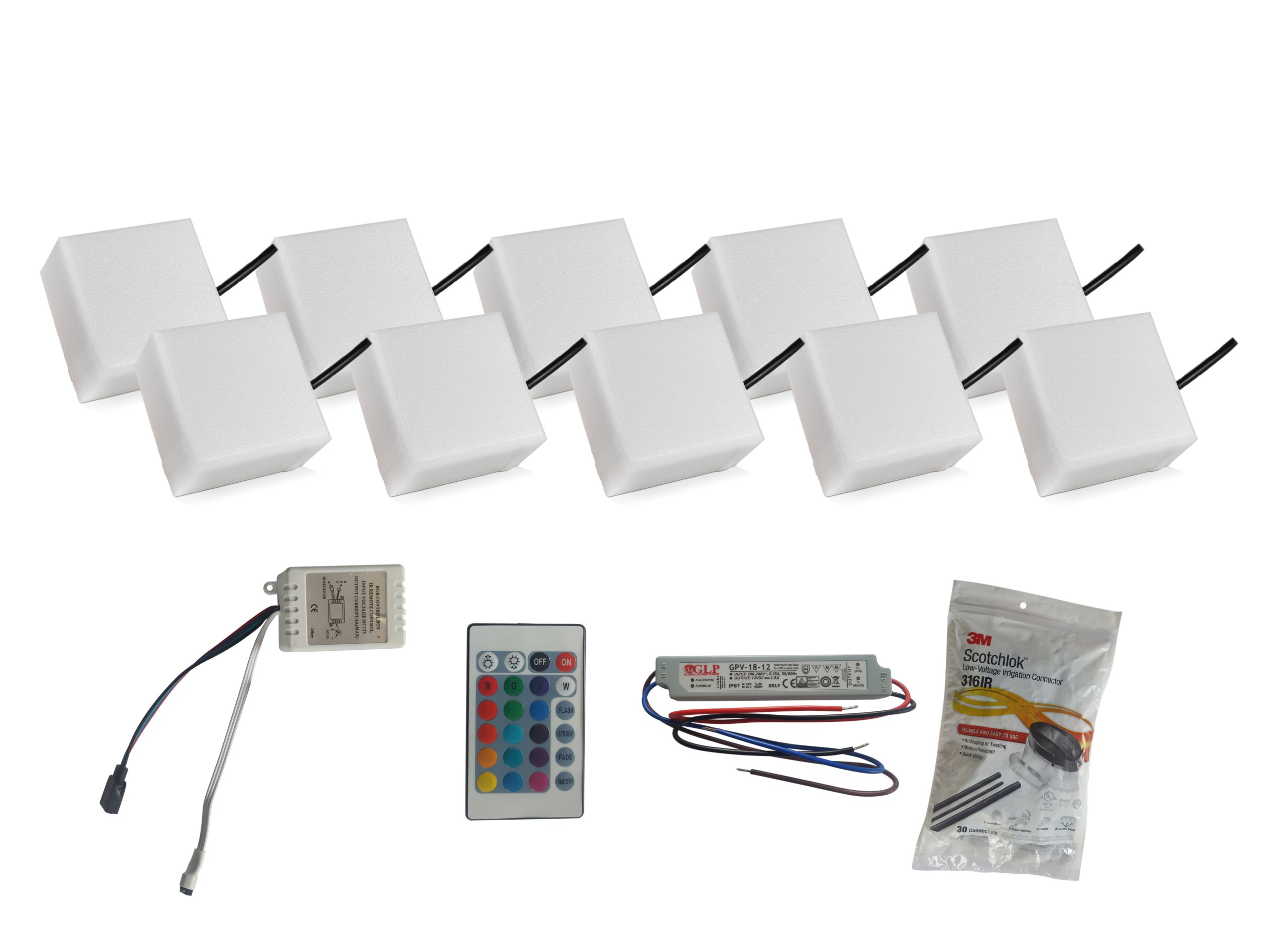 10 x Svietiaca Led dlažobná kocka 10X10 Holland Rgb