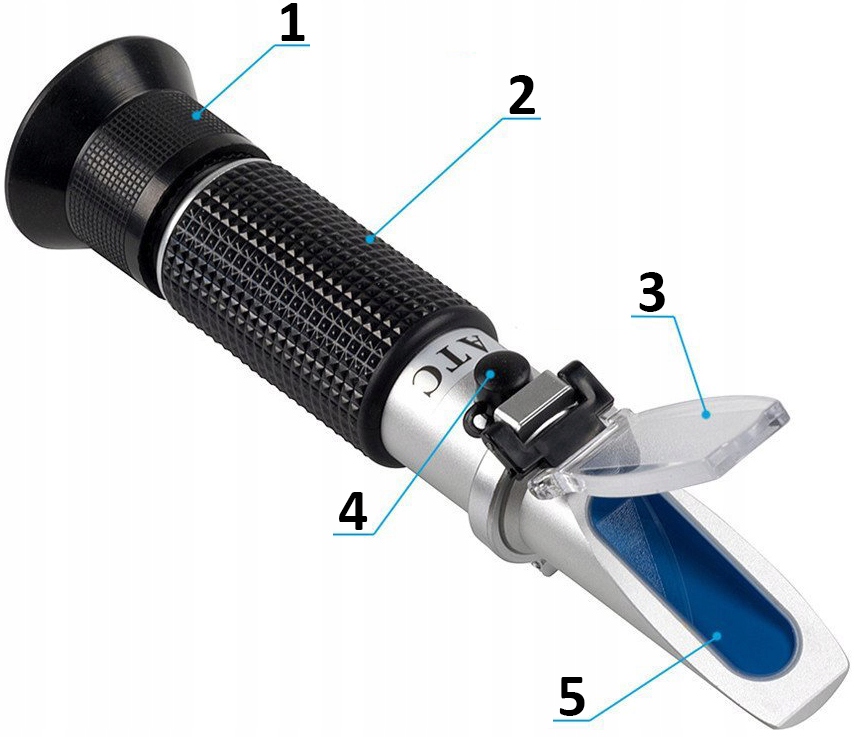 Refraktometr 0-90% Brix Cukru Miodu Balingometr FV