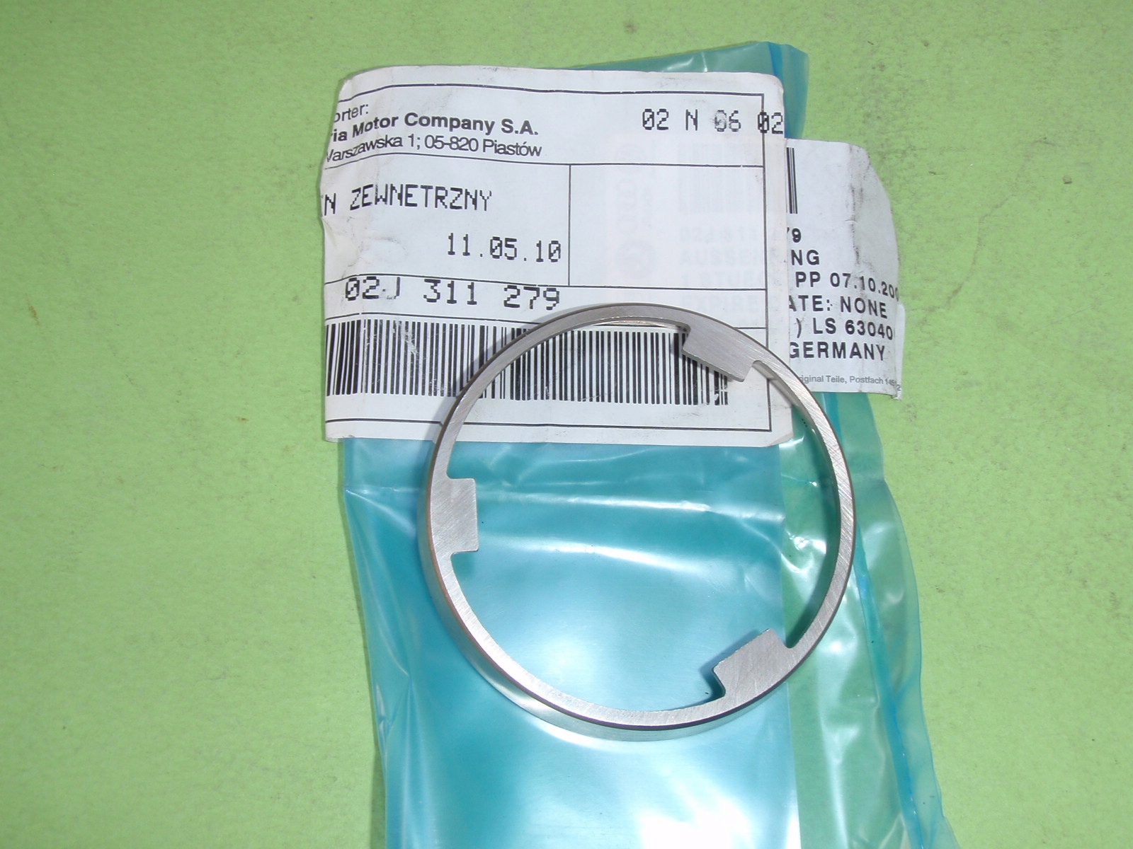 PIERŚCIEŃ SYNCHRONIZATORA 1 BIEGU 02J311279 VW Numer katalogowy oryginału 02J311279