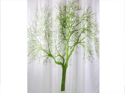 

Zasłonka prysznicowa materiałowa Tree zielona