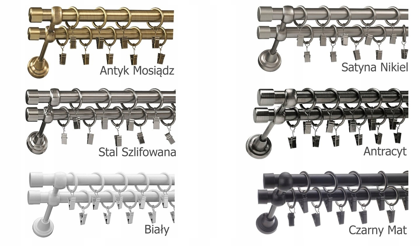 KARNISZE SIMPLE KARNISZ METAL PODWÓJNY 19+19 / 260 Kod producenta 2SIM260