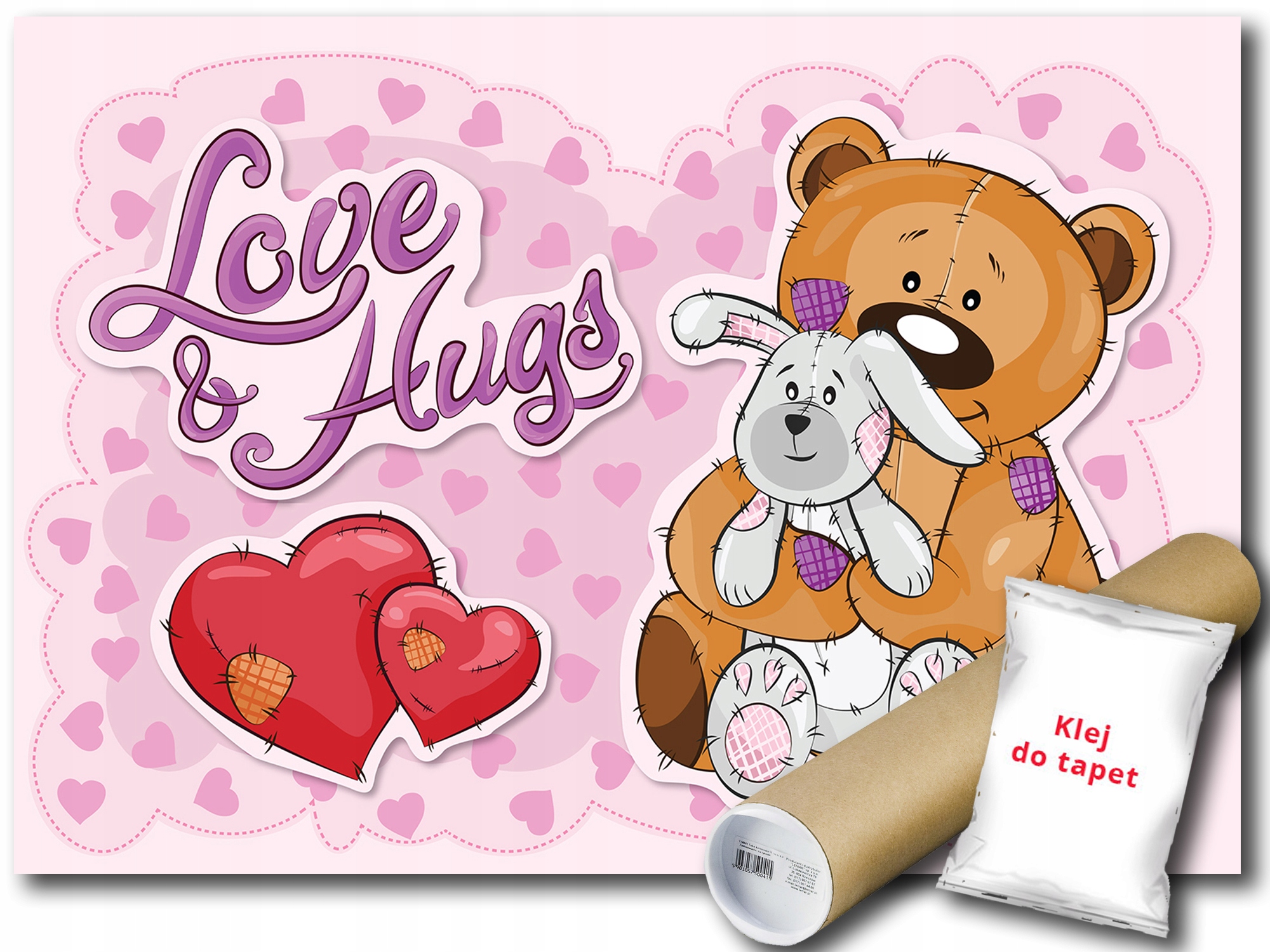 Vinylová Fototapeta Medvídek Králík Srdce 368x254