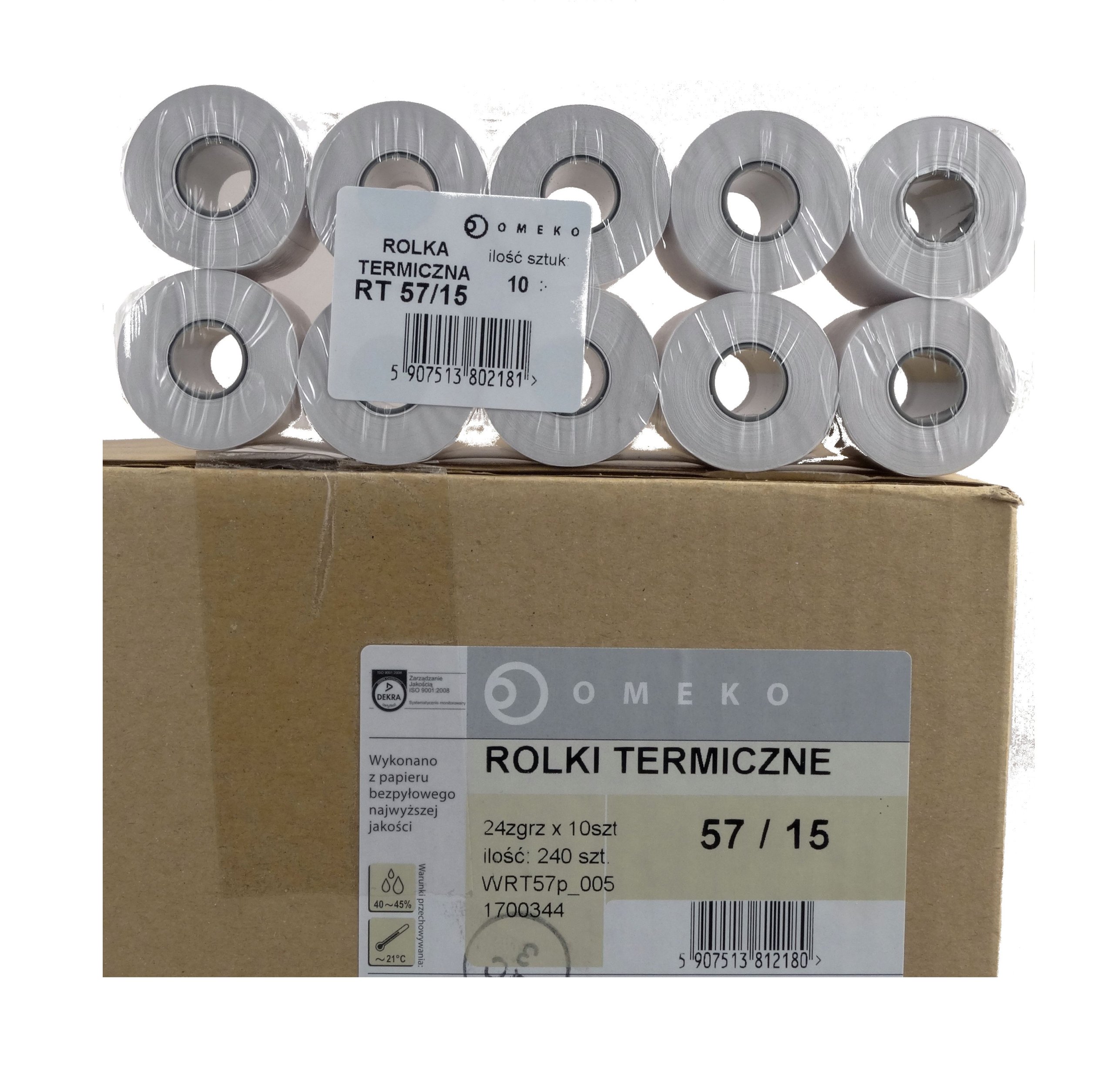 

Rolki Termiczne 57 X 15 Do Kasy Fiskalnej 240sztuk