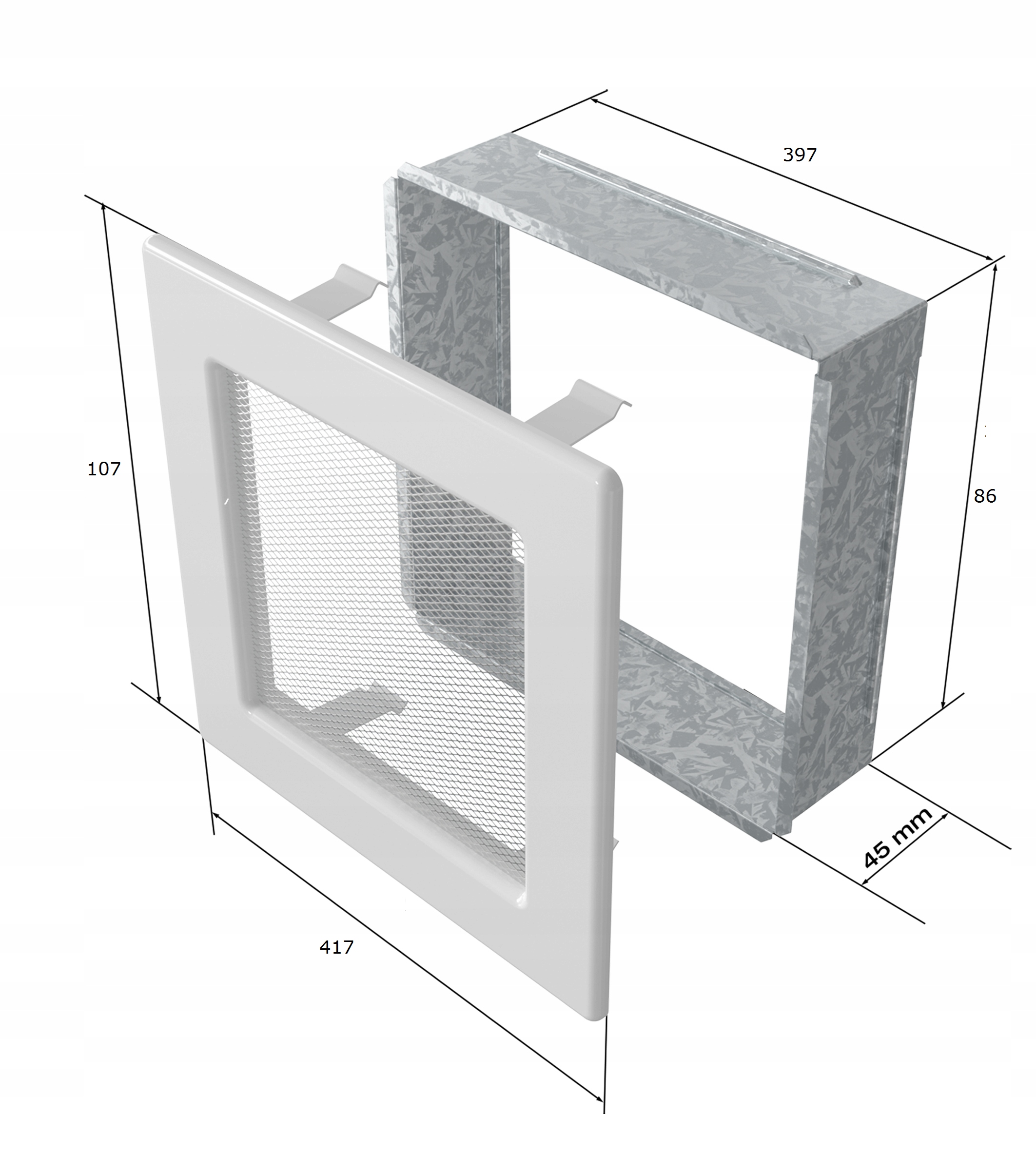 KRATKA KOMINKOWA 11x42 POZŁACANA WENTYLACYJNA Kolor dominujący inny