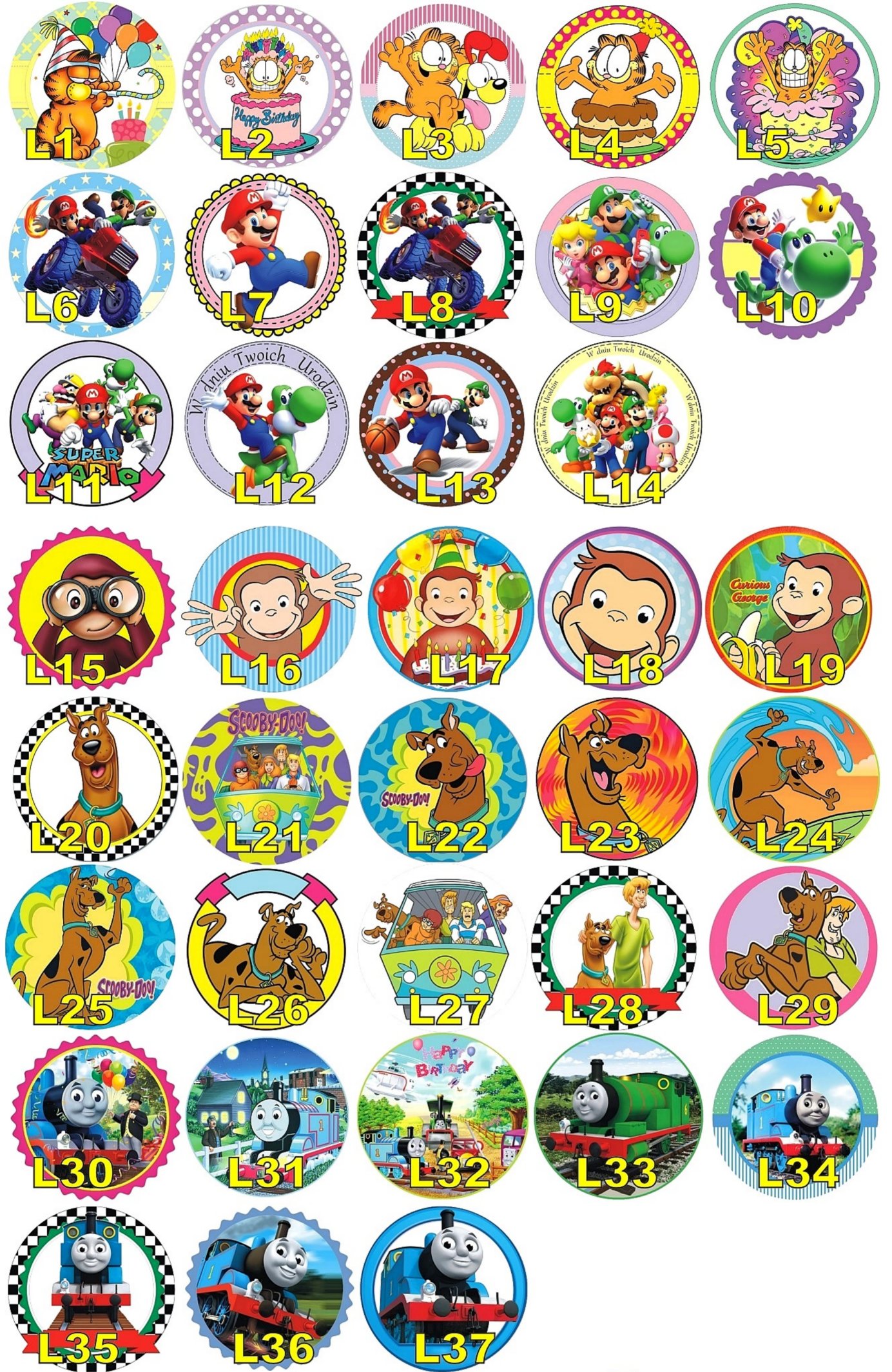 OPŁATEK NA TORT-BAJKOWE OPŁATKI - FOTO-TORTY -20CM Kod producenta 1072192