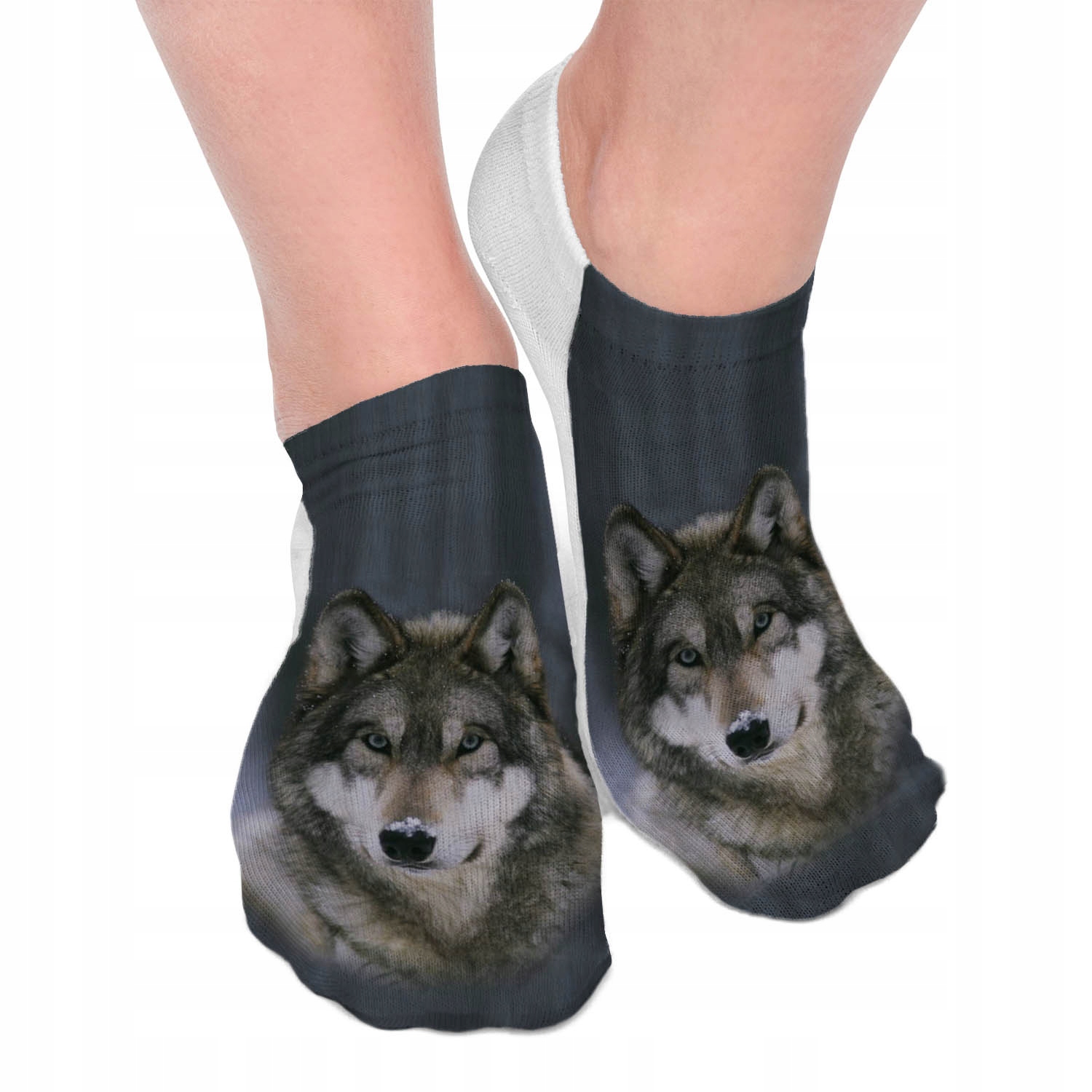 SKARPETKI STOPKI FULLPRINT 3D SZARY WILK TRWAŁE Marka Inna marka