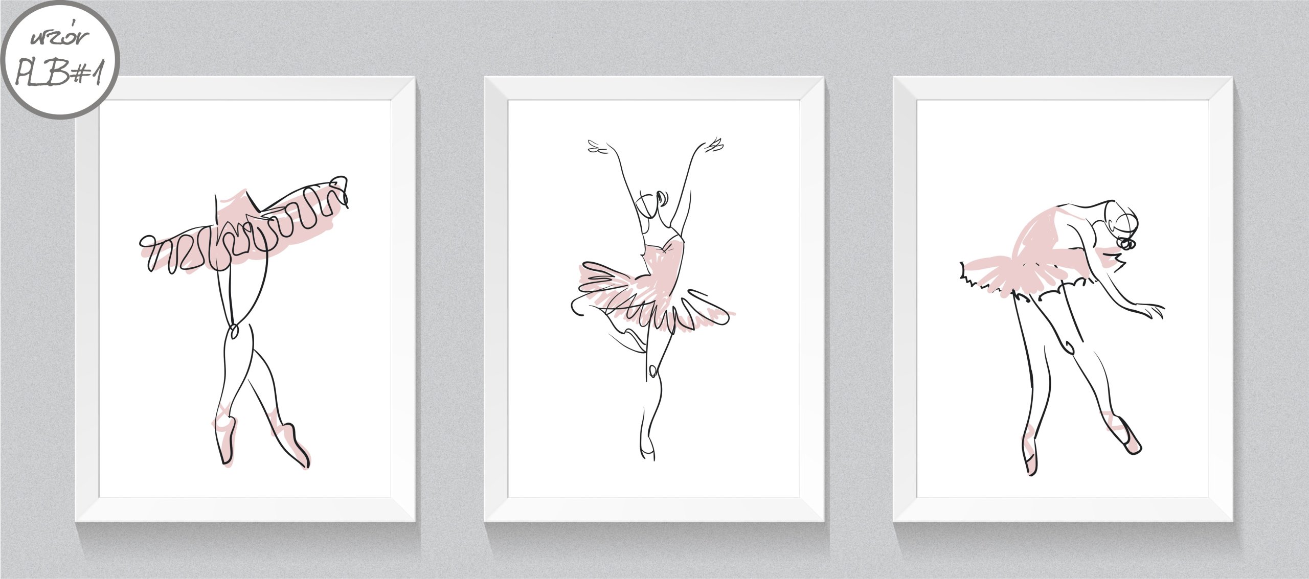 ZESTAW 3 obrazków BALET plakaty A4 + RAMKI ! Bohater Inny