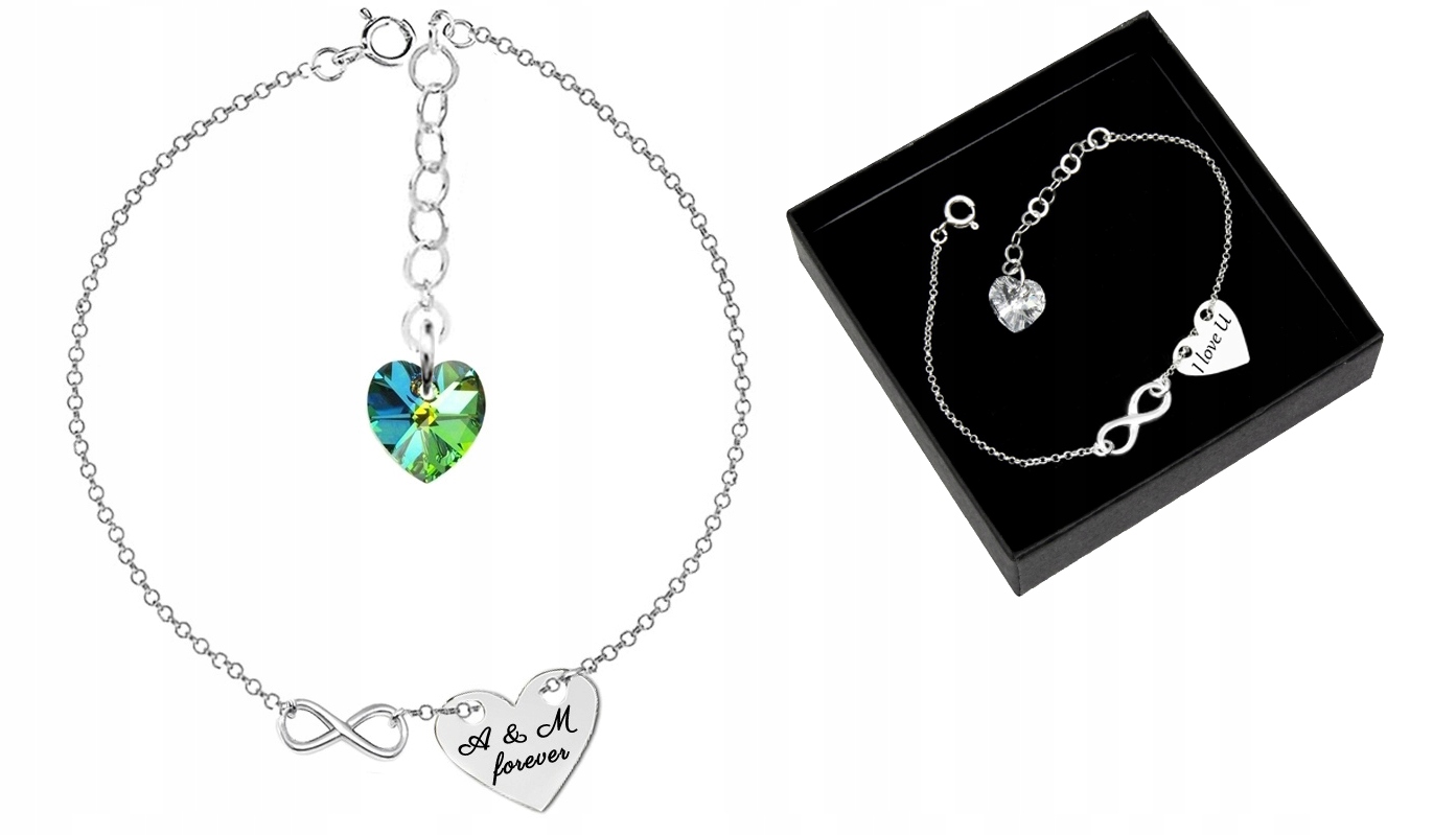 

Bransoletka Serce Serduszko Z Kr. Swarovski Grawer