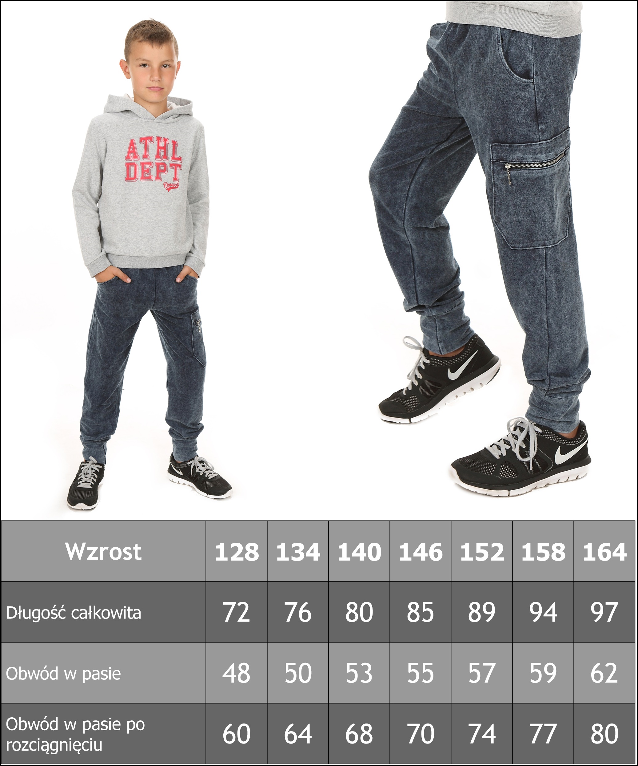 JOGGERY MODNE SPODNIE DRESOWE CHŁOPIEC 164 cm MOKO Wzór dominujący inny wzór