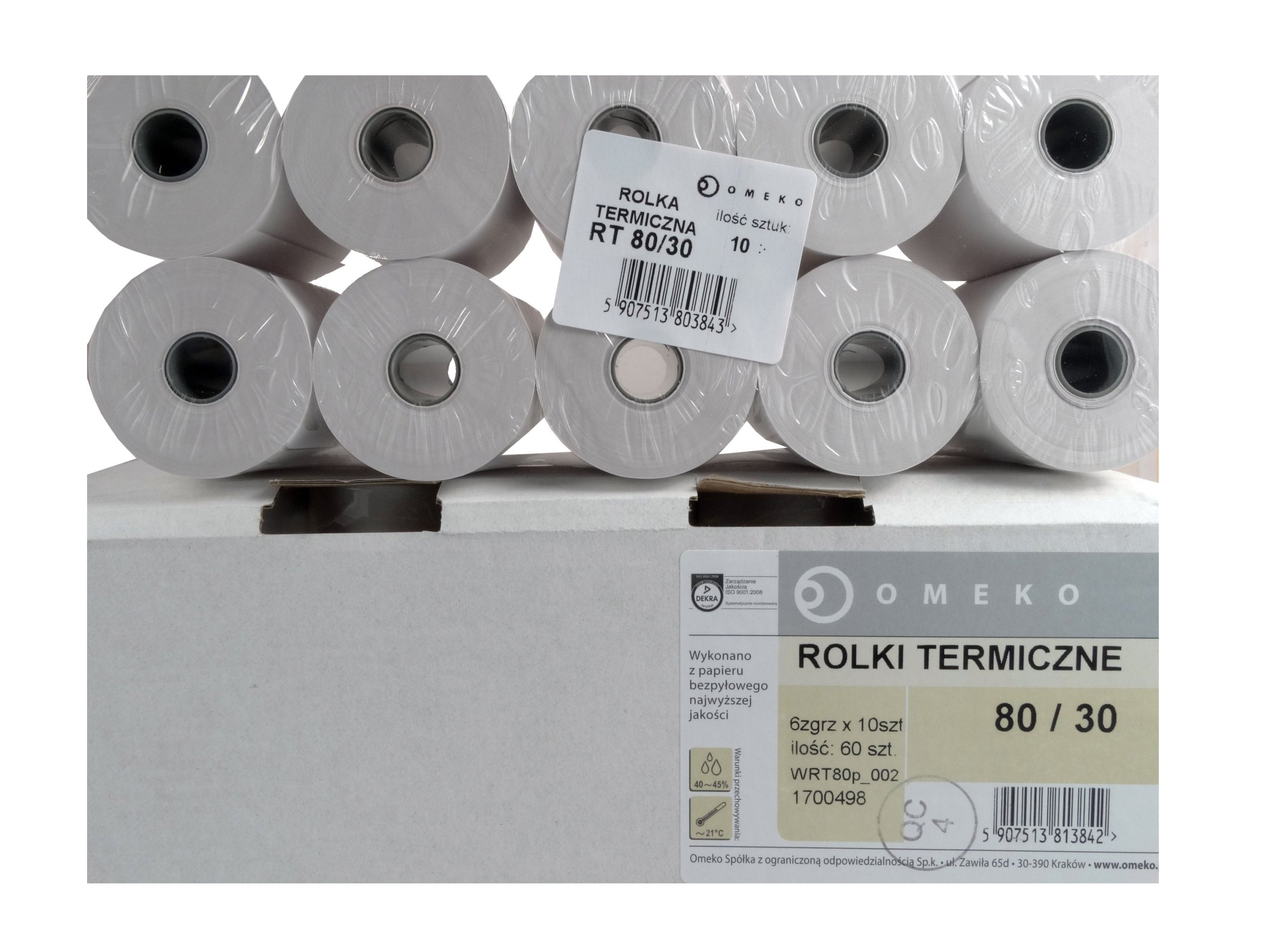 

Rolki Termiczne 80 X 30 Do Kasy Fiskalnej op.10szt