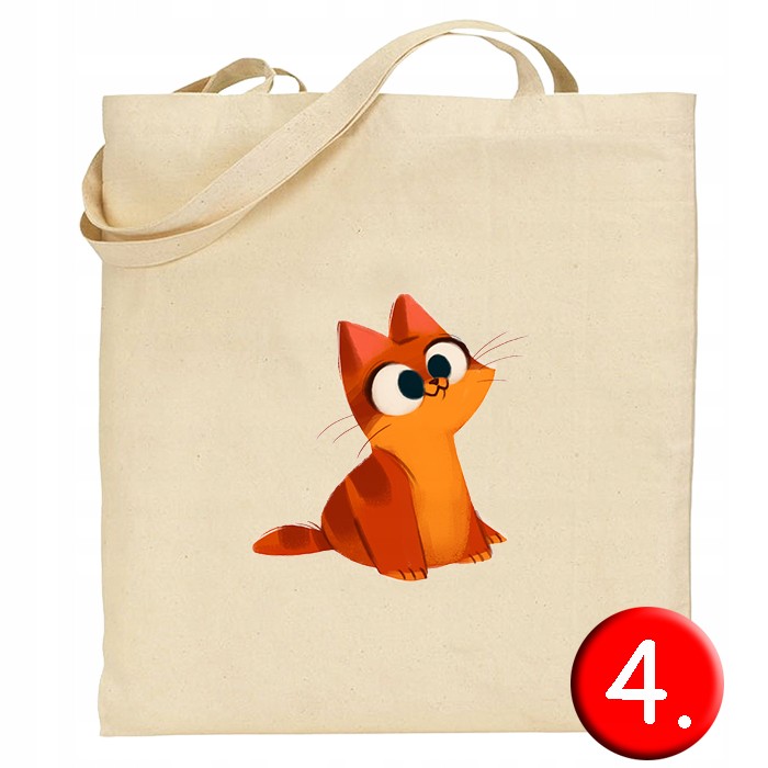 Torba bawełniana gotowe wzory z kotami długie ucho Styl miejski