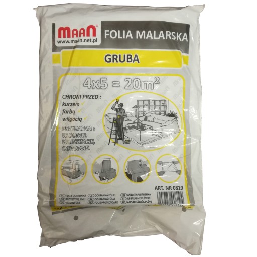 

Folia Malarska 4 x 5 M Gruba Ochronna 18um