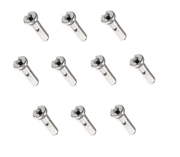 

nyple do szprych rowerowych 10szt 12mm nypel sreb.