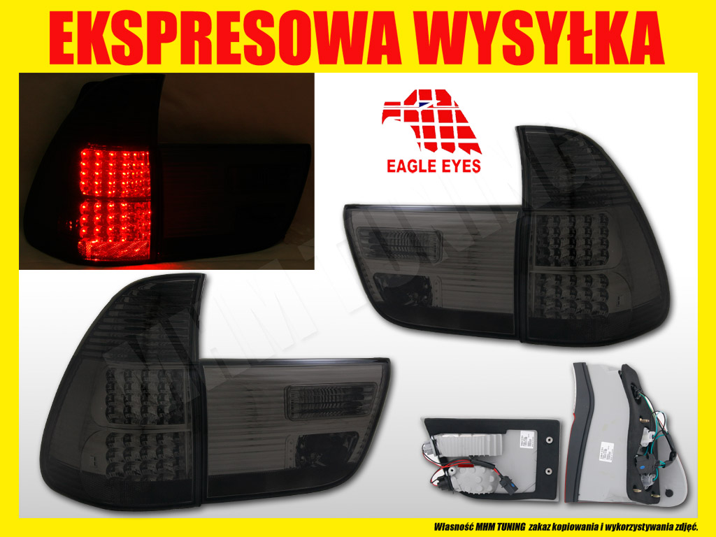 ФАРА ЗАД. КОМПЛЕКТ BMW X5 E53 1999 - 2006 LED DIODY SMOKE Сторона кабины слева + праве foto 0