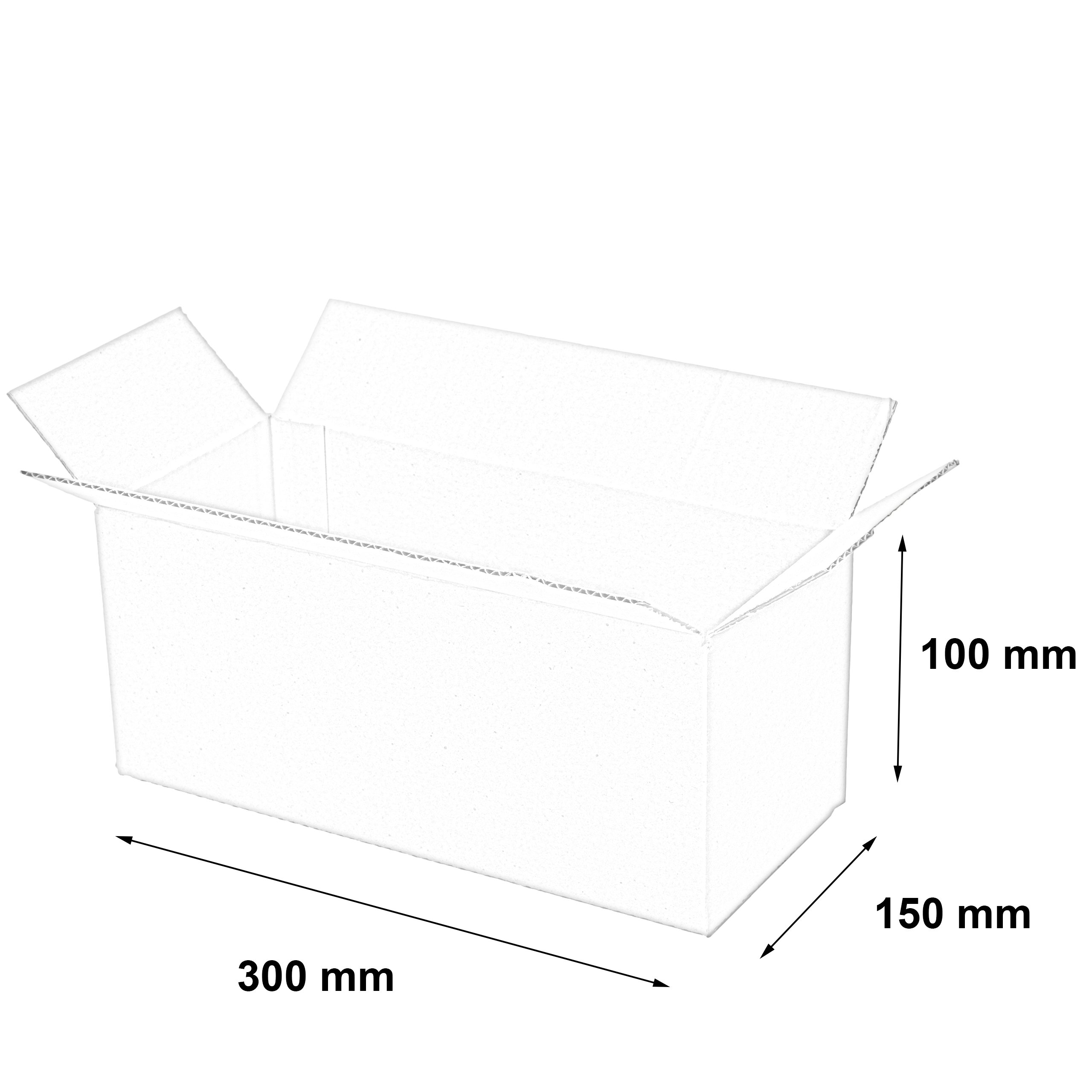 PUDEŁKO KARTON 300x150x100 mm KLAPOWE 400g 100szt Szerokość zewnętrzna 15 cm