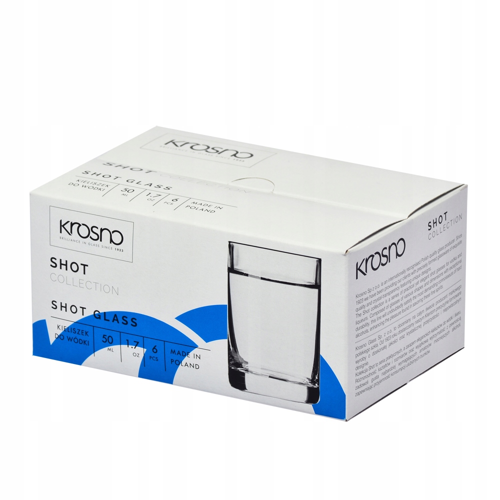 Proste kieliszki do wódki Shot KROSNO 6szt 50ml klasyczne Marka Krosno
