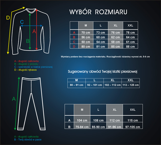 BERENS bielizna termoaktywna Z GOLFEM XL+PREZENT! Wzór dominujący bez wzoru